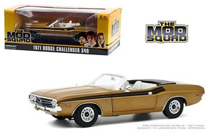 Greenlight 1:18 The Mod Squad (1968-73 Tv Series) 1971 Dodge Challenger 340 Convertible (gold)- Diecast