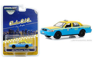 Greenlight 1:64 Hobby Exclusive 2011 Ford Crown Victoria Checker Cab Co. (yellow/blue)- Diecast Greenlight 1:64 Hobby Exclusive 2011 Ford Crown Victoria Checker Cab Co. (yellow/blue)- Diecast