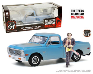 Highway 61 1:18 The Texas Chainsaw Massacre 1971 Chevrolet C10 And Leatherface Figure- Diecast Highway 61 1:18 The Texas Chainsaw Massacre 1971 Chevrolet C10 And Leatherface Figure- Diecast