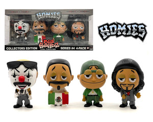 Homies Figures 4.5 Big Headz Series 4 4-pack Collectors Edition- Diecast