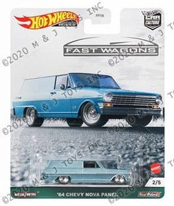 Hot Wheels 1:64 Car Culture 2021 B Fast Wagons 1964 Chevy Nova Panel Solid Pack- Diecast