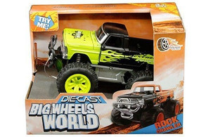 Infotech Big Wheels World Die-cast Truck 8 In Try Me Box (green/matte Black)(friction Powered)- Diecast Infotech Big Wheels World Die-cast Truck 8 In Try Me Box (green/matte Black)(friction Powered)- Diecast