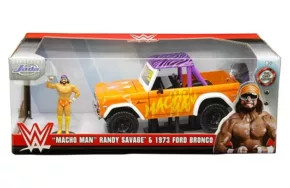 Jada 1:24 Hollywood Rides Wwe 1973 Ford Bronco With Macho Man Orange- Diecast