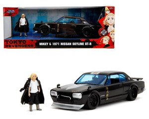 Jada 1:24 1971 Nissan Skyline 2000gt With Mikey Figure Tokyo Revengers Hollywood Rides- Diecast