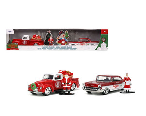 Jada 1:32 Santa Claus & Mrs. Santa Claus 1941 Ford Pickup & 1957 Chevrolet Bel Air Holiday Rides 2022 Twin Pack- Diecast