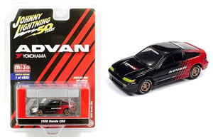 Johnny Lightning 1:64 50th Anniversary Advan Yokohama 1990 Honda Crx (black/red) Mijo Exclusives- Diecast Johnny Lightning 1:64 50th Anniversary Advan Yokohama 1990 Honda Crx (black/red) Mijo Exclusives- Diecast