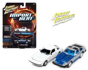 Johnny Lightning 1:64 1982 Mazda Rx-7 And 1981 Datsun 280zx Import Heat 2 Pack- Diecast Johnny Lightning 1:64 1982 Mazda Rx-7 And 1981 Datsun 280zx Import Heat 2 Pack- Diecast