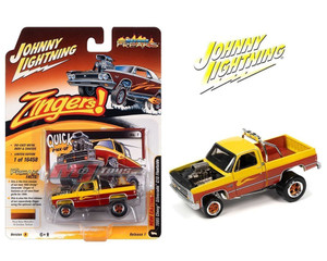 Johnny Lightning 1:64 Street Freaks 2022 Release 1a- 1985 Chevrolet Silverado Zingers Yellow Solid Pack- Diecast Johnny Lightning 1:64 Street Freaks 2022 Release 1a- 1985 Chevrolet Silverado Zingers Yellow Solid Pack- Diecast