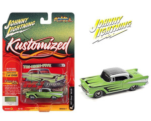 Johnny Lightning 1:64 Street Freaks 2022 Release 1a- 1957 Chevrolet Bel Air Kustom Lime Green Solid Pack- Diecast Johnny Lightning 1:64 Street Freaks 2022 Release 1a- 1957 Chevrolet Bel Air Kustom Lime Green Solid Pack- Diecast