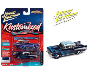 Johnny Lightning 1:64 1957 Chevrolet Bel Air (cobalt Blue Metallic) Kustomized Street Freaks 2022 Release 1 Version B- Diecast Johnny Lightning 1:64 1957 Chevrolet Bel Air (cobalt Blue Metallic) Kustomized Street Freaks 2022 Release 1 Version B- Diecast