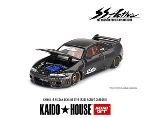Kaido House X Mini Gt 1:64 Nissan Skyline Gt-r (r33) Active Carbon R- Diecast