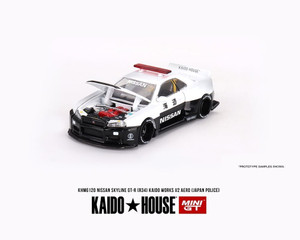 Kaido House X Mini Gt 1:64 Nissan Skyline Gt-r R34 Kaido Works (v2 Aero) Police- Diecast Kaido House X Mini Gt 1:64 Nissan Skyline Gt-r R34 Kaido Works (v2 Aero) Police- Diecast