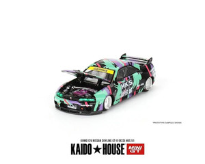 Kaido House X Mini Gt 1:64 Nissan Skyline Gt-r (r33) Hks V1 Black Green- Diecast Kaido House X Mini Gt 1:64 Nissan Skyline Gt-r (r33) Hks V1 Black Green- Diecast