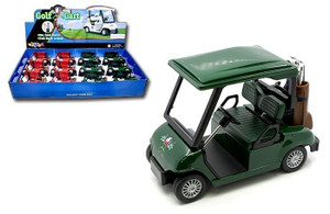 Kinsfun Golf Cart 4.3 With Logo (green-red) Display Tray Set Of 12- Diecast
