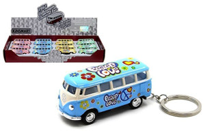 Kinsmart 1:64 2 1962 Volkswagen Classical Bus With Peace & Love Design Keychain Display Tray Set Of 12- Diecast Kinsmart 1:64 2 1962 Volkswagen Classical Bus With Peace & Love Design Keychain Display Tray Set Of 12- Diecast