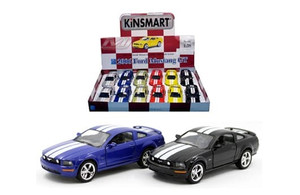 Kinsmart 1:38 2006 Ford Mustang Gt With Stripes 5 Display Tray Set Of 12- Diecast