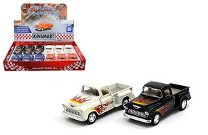Kinsmart 1:32 1955 Chevrolet Step-side Hot Rod Flames 5 (kt5330df) Display Tray Set Of 12- Diecast