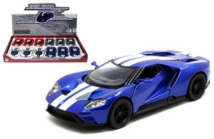 Kinsmart 1:38 2017 Ford Gt With Stripes 5 (kt5391df) Display Tray Set Of 12- Diecast