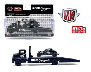M2 Machines 1:64 Auto-haulers 1956 Ford Coe & 1932 Ford 3 Window Coupe Matte Black Mijo Exclusives- Diecast
