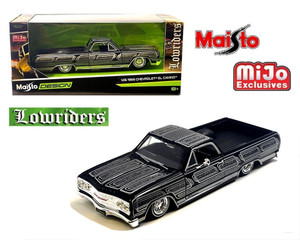 Maisto 1:24 1965 Chevrolet El Camino Lowrider Black Design Lowriders- Mijo Exclusives- Diecast Maisto 1:24 1965 Chevrolet El Camino Lowrider Black Design Lowriders- Mijo Exclusives- Diecast