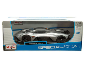 Maisto 1:18 Aston Martin Valkyrie Silver / Matte Black Special Edition- Diecast