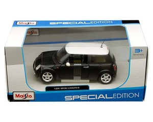 Maisto 1:24 Mini Cooper (matte Black W/ White Top) Special Edition- Diecast