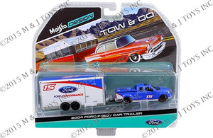 Maisto 1:64 Tow & Go 2004 Ford F-150 / Car Trailer- Diecast