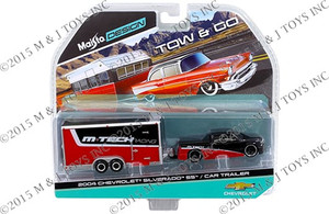 Maisto 1:64 Tow & Go 2004 Chevrolet Silverado Ss / Car Trailer- Diecast