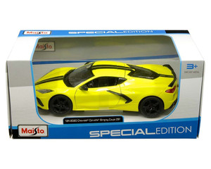 Maisto 1:24 2020 Chevrolet Corvette Stingray Coupe Z51 Yellow With Black Stripes Special Edition- Diecast Maisto 1:24 2020 Chevrolet Corvette Stingray Coupe Z51 Yellow With Black Stripes Special Edition- Diecast