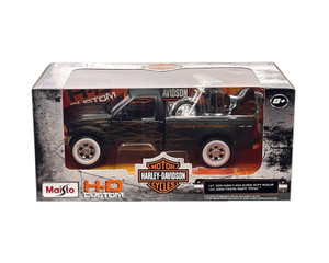 Maisto 1:24 1999 Ford F350 With Harley-davidson Fxstb Night Train H-d Custom- Diecast