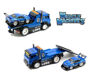 Muscle Machines 1:64 Jdm Flatbed / Liberty Walk 1999 Nissan Skyline Gt-r R34 Blue Muscle Transports Model 14- Diecast Muscle Machines 1:64 Jdm Flatbed / Liberty Walk 1999 Nissan Skyline Gt-r R34 Blue Muscle Transports Model 14- Diecast