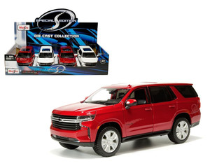 Maisto 1:26 2021 Chevrolet Tahoe Red, White Special Edition Dispaly Tray Set Of 4- Diecast