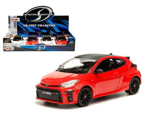 Maisto 1:24 2021 Toyota Gr Yaris Red, White Special Edition Display Tray Set Of 4- Diecast