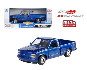 Motormax 1:24 1992 Chevrolet 454 Ss Pickup Blue Metallic Mijo Exclusives- Diecast Motormax 1:24 1992 Chevrolet 454 Ss Pickup Blue Metallic Mijo Exclusives- Diecast