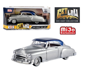 Motormax 1:24 1950 Chevrolet Bel Air Lowrider Silver With Blue Top Get Low Mijo Exclusives- Diecast