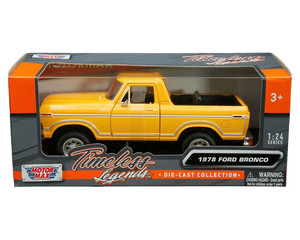 Motormax 1:24 1978 Ford Bronco (yellow) Timeless Legends- Diecast