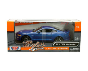 Motormax 1:24 2018 Ford Mustang Gt Blue Timeless Legends- Diecast