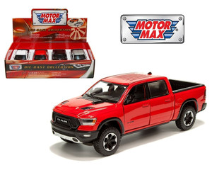 Motormax 1:27 2019 Ram 1500 Crew Cab 4 Colors Display Tray Set Of 4- Diecast