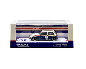 Tarmac Works 1:64 Renault 5 Turbo #11 Costa Brava Rally 1985 White/blue Hobby64- Diecast Tarmac Works 1:64 Renault 5 Turbo #11 Costa Brava Rally 1985 White/blue Hobby64- Diecast
