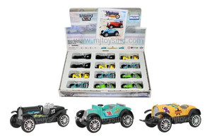 Tins Toys 4.5 Display Metallic Team Vintage Wheel- Diecast