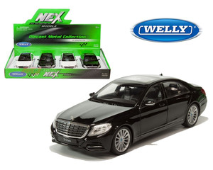 Welly 1:24 Mercedes-benz S-class Black White Display Tray Box Set Of 4- Diecast Welly 1:24 Mercedes-benz S-class Black White Display Tray Box Set Of 4- Diecast