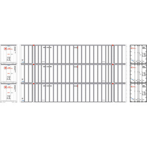 Athearn - HO ATH 53' Stoughton Container, HUNU #663240/663950/664510 (3) - -2326 Athearn - HO ATH 53' Stoughton Container, HUNU #663240/663950/664510 (3) - -2326