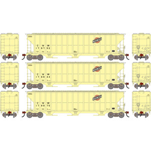 Athearn - HO ATH FMC 4700 Covered Hopper, Primed For Grime CNW #178752/178844/178975 (3) - -2487 Athearn - HO ATH FMC 4700 Covered Hopper, Primed For Grime CNW #178752/178844/178975 (3) - -2487