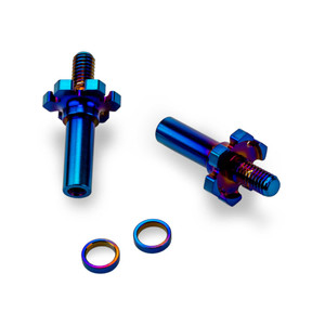 Jconcepts - adjustable RC10B7 | RC10B7D titanium front axle, 2pc - burnt blue  - 2827-1