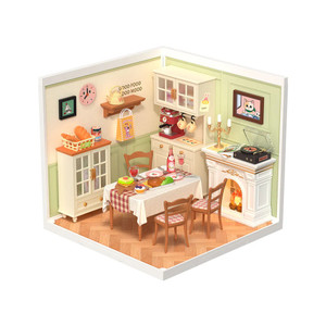 Robotime - Warm Dining Room Plastic DIY Miniature House - DW015B Robotime - Warm Dining Room Plastic DIY Miniature House - DW015B