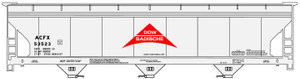 Accurail - HO 3Bay ACF CV Hopper Dow Chemicals - 81761