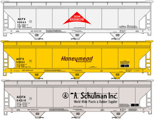 Accurail - HO Private Owner 3bay ACF Cv Hopper 3pc - 8176
