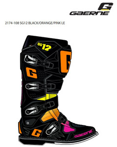 Gaerne - Sg12 Le Boots Black/orange/pink Sz 12 - 2174-108-47 Gaerne - Sg12 Le Boots Black/orange/pink Sz 12 - 2174-108-47