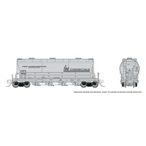 Rapido Trains - N Flexi Flo Hopper Late FMC Chemicals SHPX Single - 533001A Rapido Trains - N Flexi Flo Hopper Late FMC Chemicals SHPX Single - 533001A