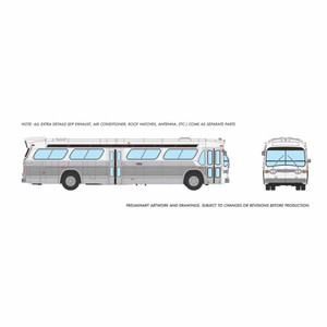Rapido Trains - HO 1/87 New Look Bus (Deluxe): Unlettered Transit w/ single door: White/Silver - 753070 Rapido Trains - HO 1/87 New Look Bus (Deluxe): Unlettered Transit w/ single door: White/Silver - 753070